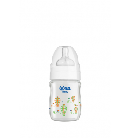 Wee Baby Klasik Plus Geniş Ağızlı Isıya Dayanıklı Cam Biberon 120 ml - BEYAZ